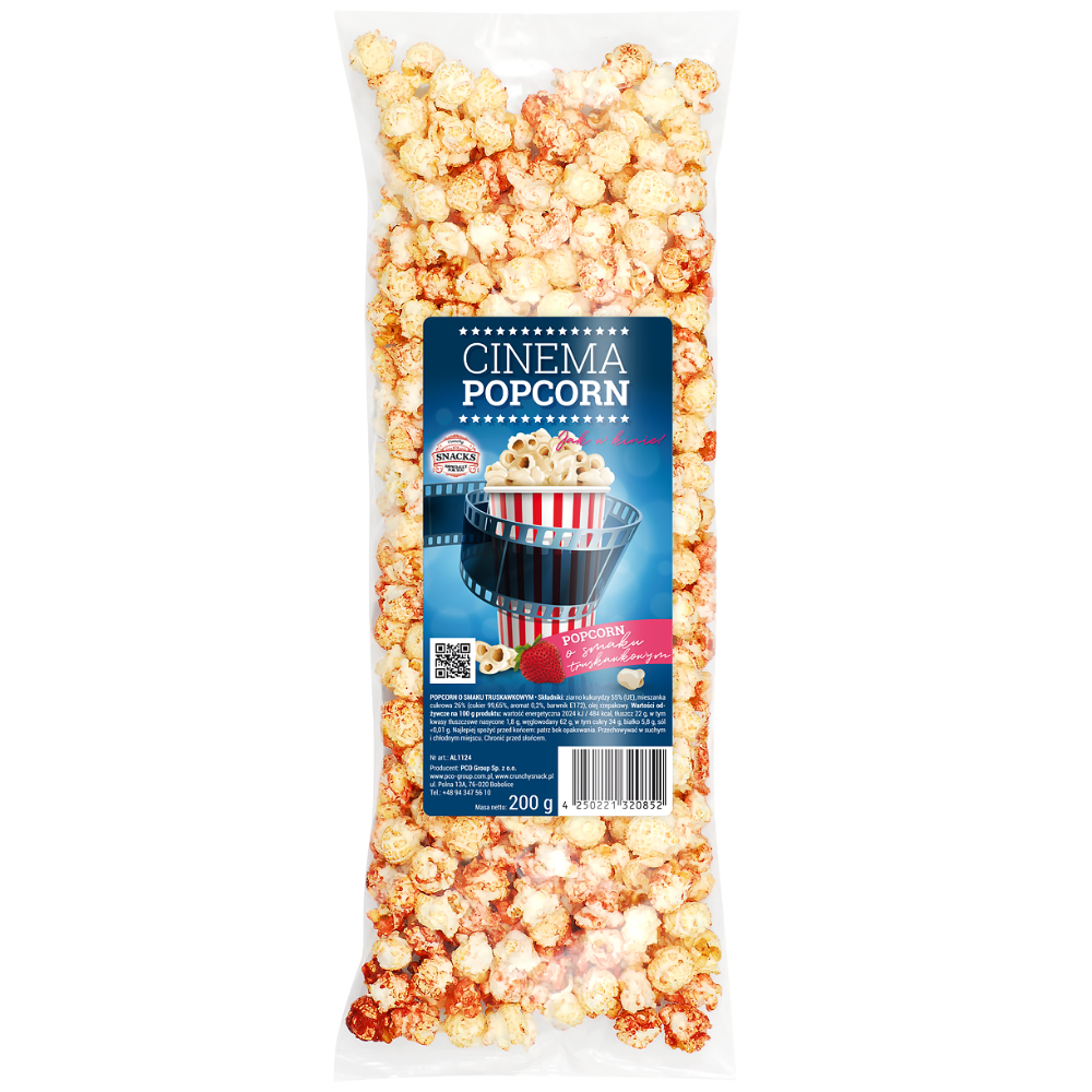 Popcorn truskawkowy 200 g