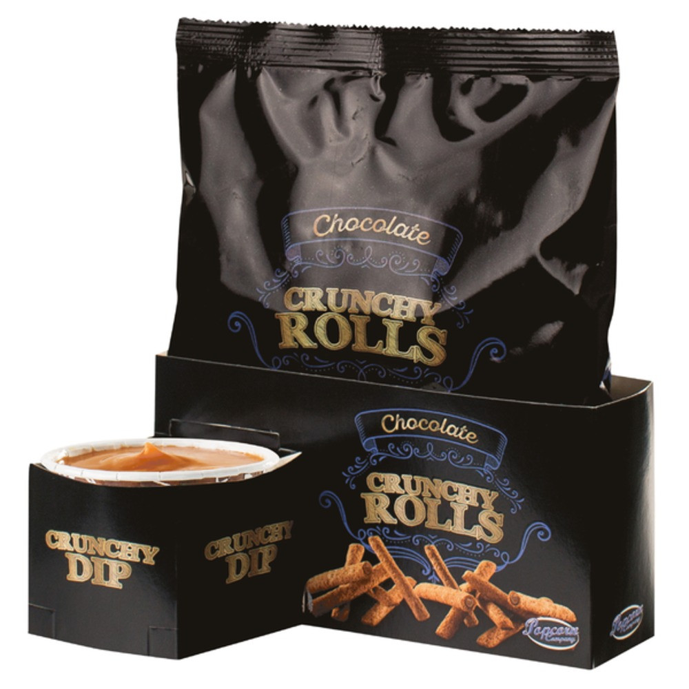 Składane pudełko na Crunchy Rolls Chocolate z uchwytem na dip