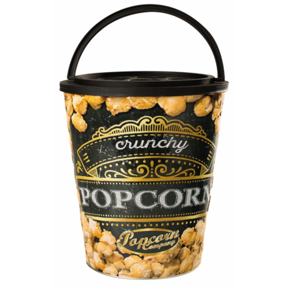 Crunchy Popcorn w metalowym wiaderku: kokosowy karmel i owoce leśne