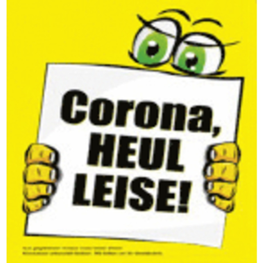 Naklejki z oznakowaniem na siedzenia, "Corona, heul leise" dostępne po 2 tygodniach od zamówienia.